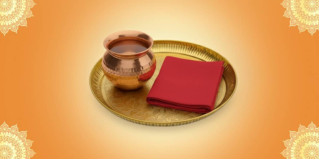 Offer Copper Vessel and Red Dhoti