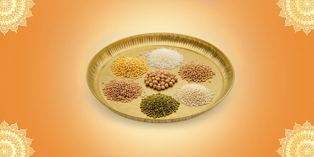 Offer Seven Grains (wheat, barley, rice, urad dal, moong dal, black sesame seeds, millets) 