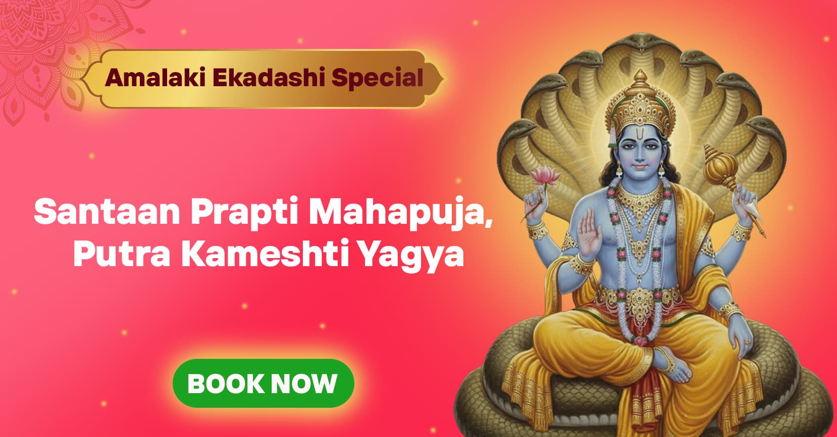 Santaan Prapti Mahapuja, Putra Kameshti Yagya, 11,000 Santaan Gopal Mantra Jaap, Vishnu Sahasranaam Paath & Panchamrit Abhishek