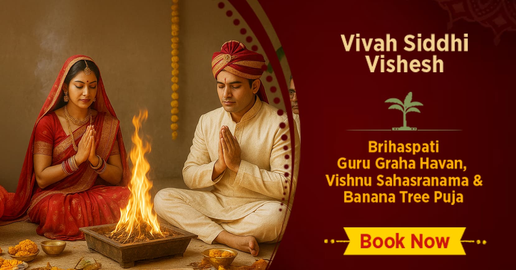 Brihaspati Guru Graha Havan, Vishnu Sahasranama and Banana Tree Puja