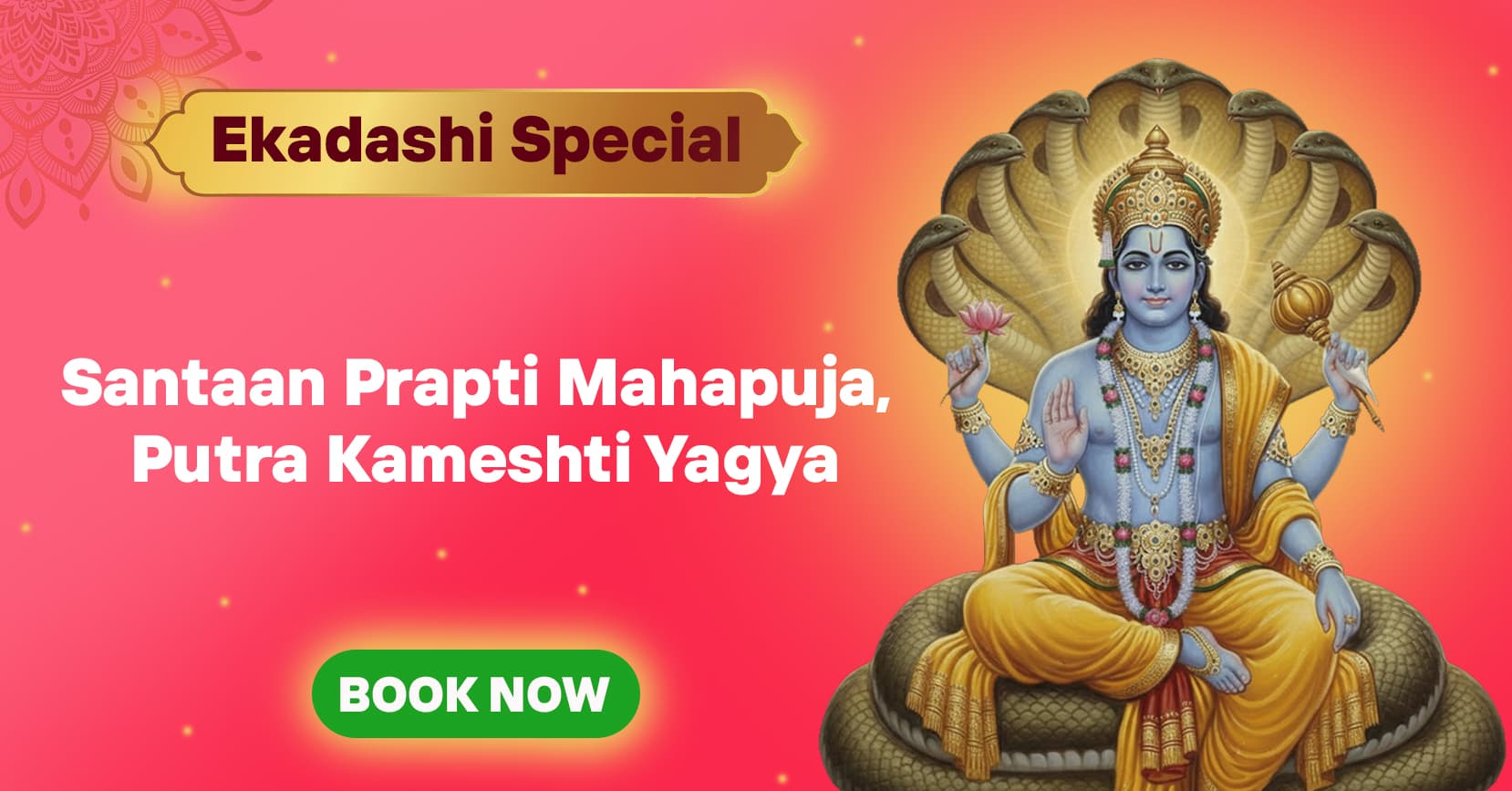 Santaan Prapti Mahapuja, Putra Kameshti Yagya, 11,000 Santaan Gopal Mantra Jaap, Vishnu Sahasranaam Paath & Panchamrit Abhishek