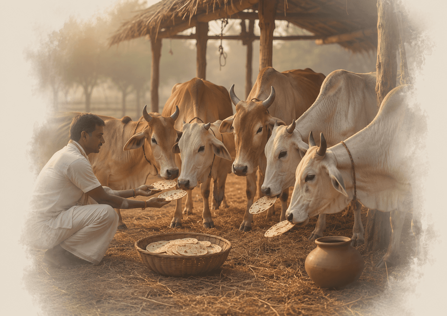 Offer Roti Seva to 5 Cows for 5 Weeks